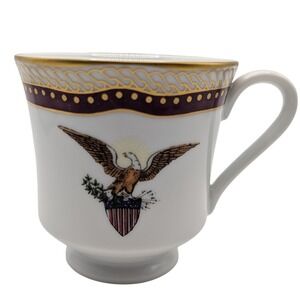 Woodmere China Teacup White‎ House Dessert Collection Abraham Lincoln Vintage